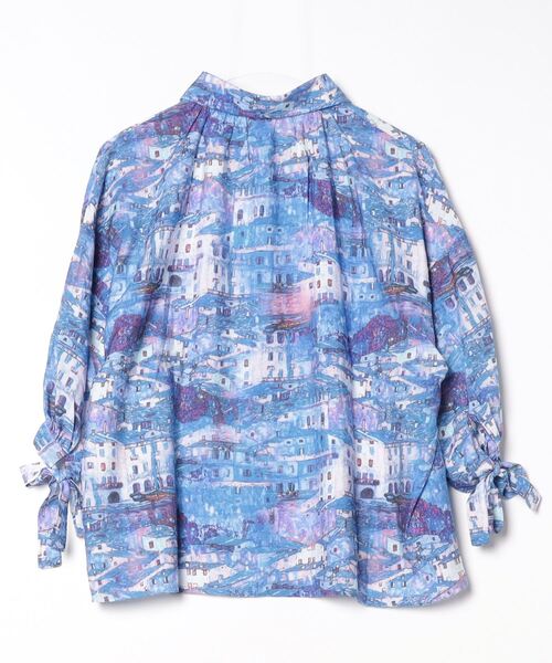 sandy（サンディー）の「【sandy】建物プリント袖口リボンブラウス（シャツ/ブラウス・レディース・ブルー/イエロー・FREE）」の3枚目の写真
