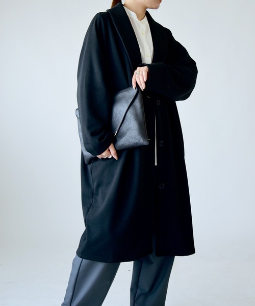 and it_（アンドイット）の「裏シャギーロングコーディガン（チェスターコート・レディース・モカ/ヘザーチャコール/ブラック・FREE）」の5枚目の写真
