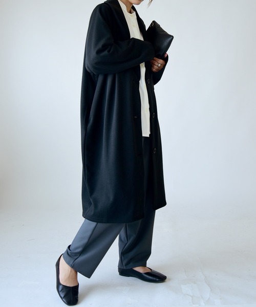 and it_（アンドイット）の「裏シャギーロングコーディガン（チェスターコート・レディース・モカ/ヘザーチャコール/ブラック・FREE）」の7枚目の写真