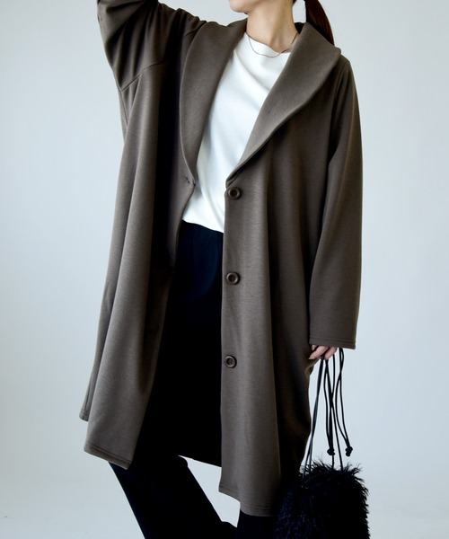 and it_（アンドイット）の「裏シャギーロングコーディガン（チェスターコート・レディース・モカ/ヘザーチャコール/ブラック・FREE）」の14枚目の写真