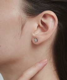 【 金属アレルギー対応 】 フラワービジューピアス サージカルステンレス (両耳用)