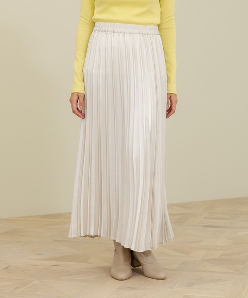 Elura（エルーラ）の「レザーライクプリーツスカート＜低身長サイズあり＞/147958（スカート・レディース・チャコールグレー/ライトブルー/アイボリー・LARGE/MEDIUM/FREE(S)）」の2枚目の写真
