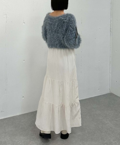 archives（アルシーヴ）の「シャギードロストニット×リンクルキャミワンピースＳＥＴ（ワンピース・レディース・ブルー/アイボリー/ブラウン・MEDIUM）」の13枚目の写真