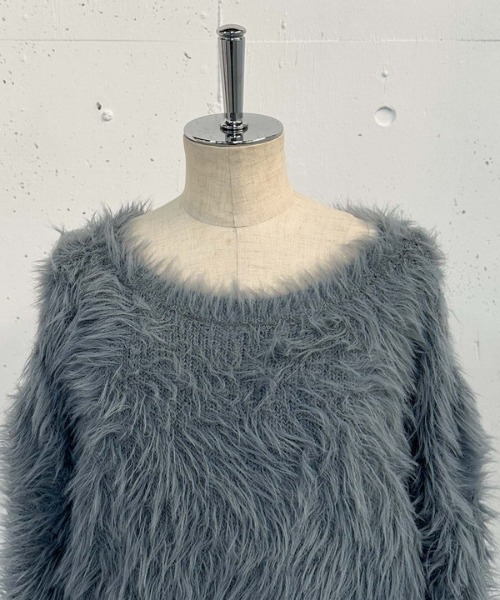 archives（アルシーヴ）の「シャギードロストニット×リンクルキャミワンピースＳＥＴ（ワンピース・レディース・ブルー/アイボリー/ブラウン・MEDIUM）」の4枚目の写真