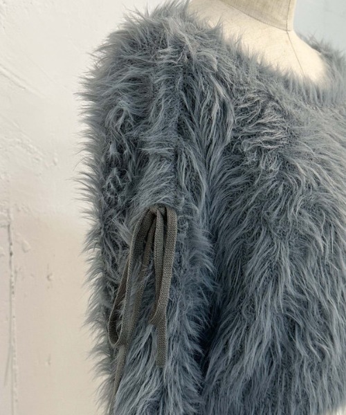 archives（アルシーヴ）の「シャギードロストニット×リンクルキャミワンピースＳＥＴ（ワンピース・レディース・ブルー/アイボリー/ブラウン・MEDIUM）」の5枚目の写真