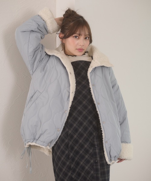 アルチビオ＊2wayファー付きキルティングセットアップ アウター ジャケット 2way reversible quilting boa jacket / 2WAYリバーシブルキルティング