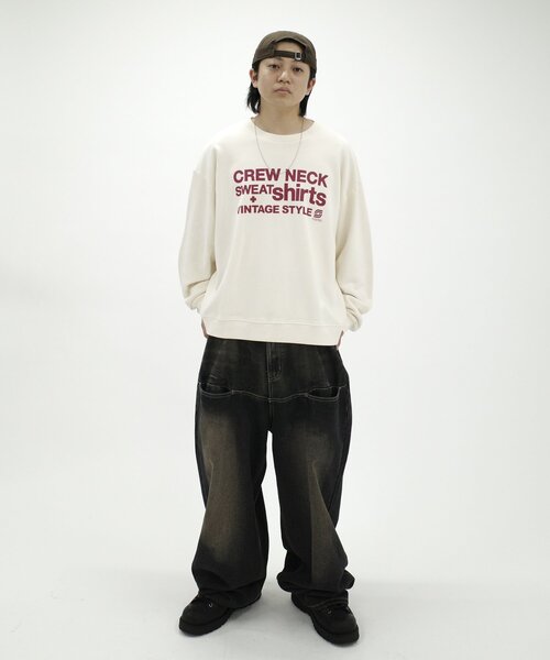 Sourcream（サワークリーム）の「【Sourcream/サワークリーム】ヴィンテージライクロゴスウェット（スウェット・レディース・ライトグレー/レッド/ネイビー/ブラック/サックスブルー/アイボリー・LARGE/MEDIUM）」の7枚目の写真