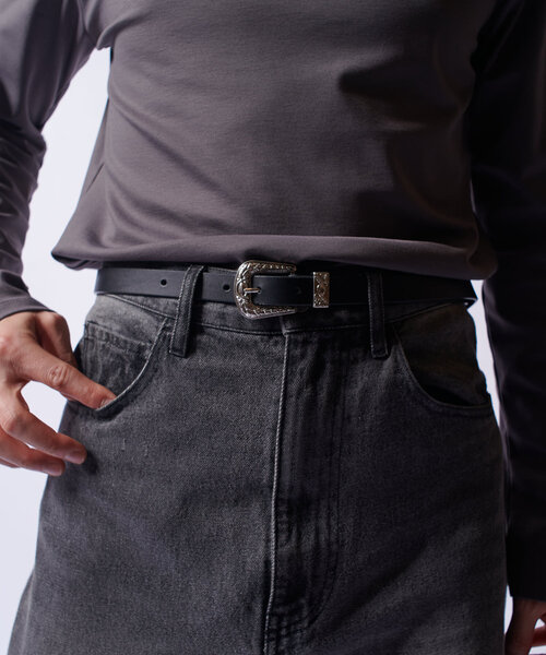 【美品】Lui’s ルイス ウエスタンロングベルト ナローベルト ブラック ロングウェスタンベルト（ベルト）｜Lui's（ルイス）の