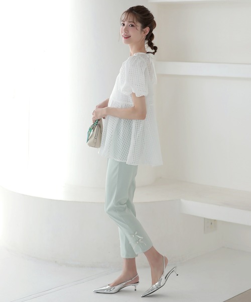 MERAKI(メラキ)の「シアーギンガムトップス(シャツ/ブラウス・レディース・ホワイト/ブラック/ピンク・M/S)」の21枚目の写真
