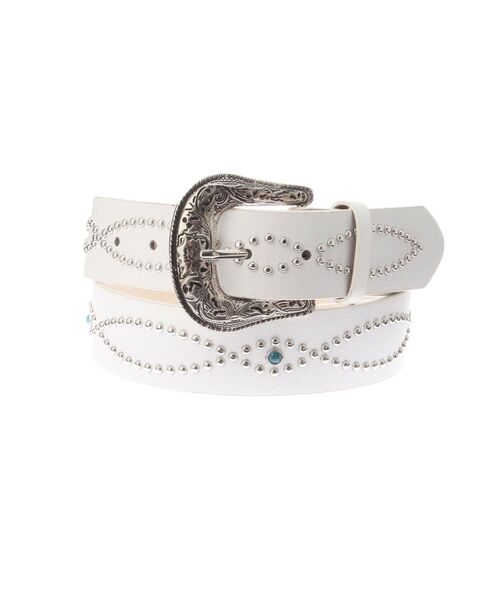 jouetie（ジュエティ）の「ウエスタンスタッズベルト（ベルト・レディース・オフホワイト/ブラック・FREE）」の7枚目の写真