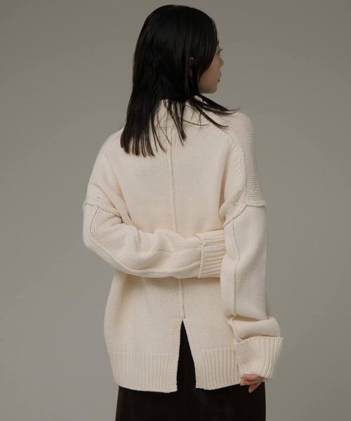 セール】バックスリットバルキーニットプルオーバー（ニット/セーター