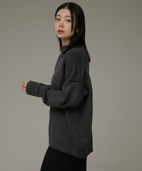 セール】バックスリットバルキーニットプルオーバー（ニット/セーター