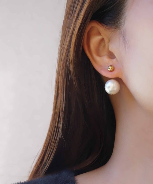 CERCA(チェルカ)の「saran jewelry/2way パール ピアス(ピアス(両耳用)・レディース・ゴールド/シルバー・FREE)」の1枚目の写真