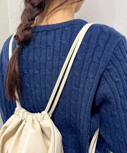 fredy emue(フレディエミュ)の「フェイクレザードロストナップサック(バックパック/リュック・レディース・キナリ/ブラック・FREE)」の21枚目の写真