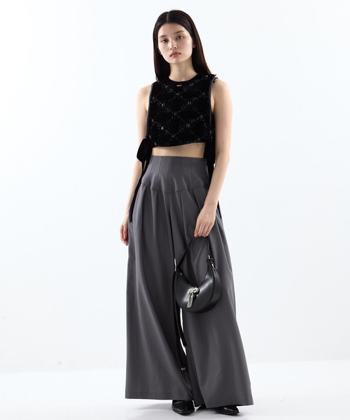 tanakadaisuke/タナカダイスケ】ribbon bijou half moon bag