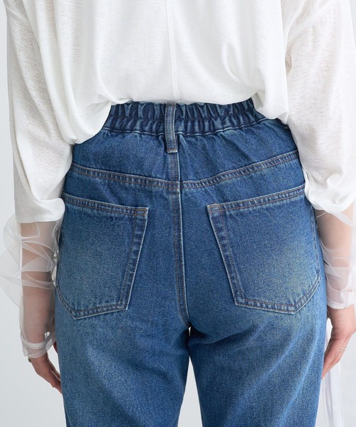 earth music&ecology（アースミュージックアンドエコロジー）の「フロントシームセミフレアデニムパンツ（デニムパンツ・レディース・ブルー系その他/ライトインディゴブルー・S/L/M）」の13枚目の写真