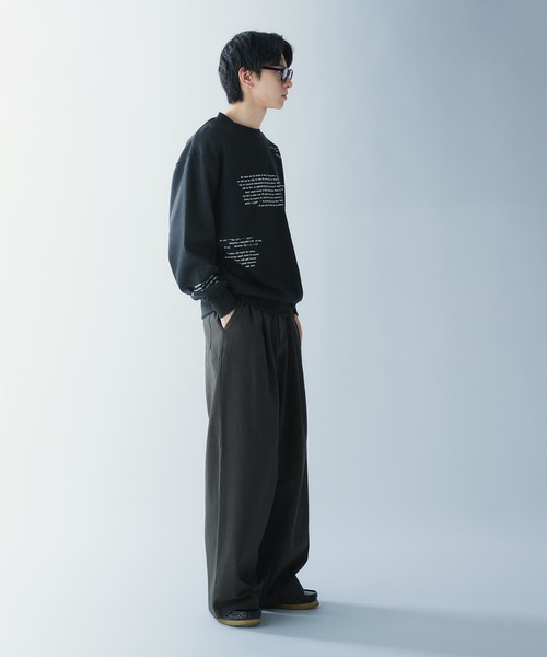 Adoon plain（アドーンプレーン）の「RANDOM LOGO SWEAT PULLOVER / ランダムロゴスウェットプルオーバー（スウェット・メンズ・杢グレー/ブラック・MEDIUM/LARGE）」の7枚目の写真