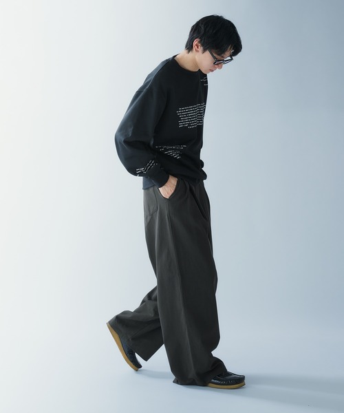 Adoon plain（アドーンプレーン）の「RANDOM LOGO SWEAT PULLOVER / ランダムロゴスウェットプルオーバー（スウェット・メンズ・杢グレー/ブラック・MEDIUM/LARGE）」の8枚目の写真