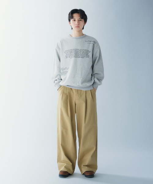 Adoon plain（アドーンプレーン）の「RANDOM LOGO SWEAT PULLOVER / ランダムロゴスウェットプルオーバー（スウェット・メンズ・杢グレー/ブラック・MEDIUM/LARGE）」の12枚目の写真
