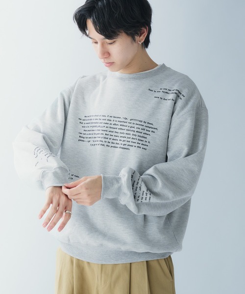 Adoon plain（アドーンプレーン）の「RANDOM LOGO SWEAT PULLOVER / ランダムロゴスウェットプルオーバー（スウェット・メンズ・杢グレー/ブラック・MEDIUM/LARGE）」の18枚目の写真