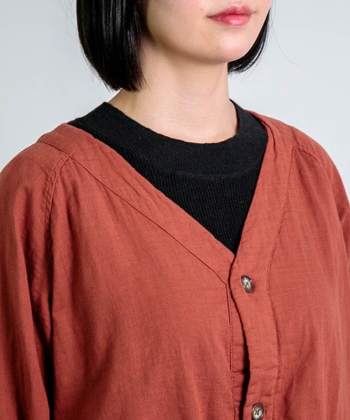 D.M.G.（ドミンゴ）の「[D.M.G. / ディーエムジー] ダブルガーゼ カーディガンシャツ（シャツ/ブラウス・レディース・マスタード/バーガンディー/ナチュラル・FREE）」の20枚目の写真