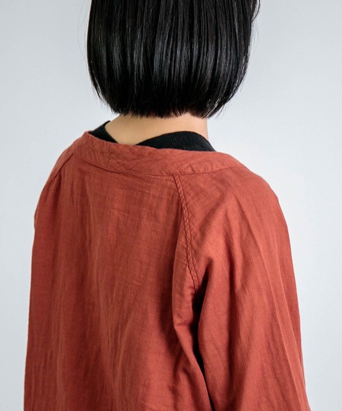 D.M.G.（ドミンゴ）の「[D.M.G. / ディーエムジー] ダブルガーゼ カーディガンシャツ（シャツ/ブラウス・レディース・マスタード/バーガンディー/ナチュラル・FREE）」の18枚目の写真