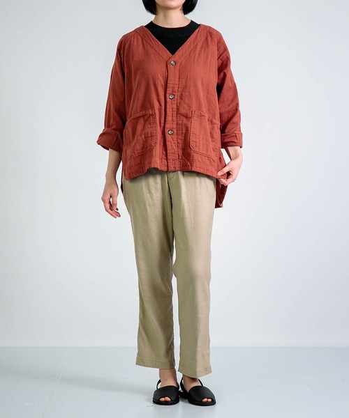 D.M.G.（ドミンゴ）の「[D.M.G. / ディーエムジー] ダブルガーゼ カーディガンシャツ（シャツ/ブラウス・レディース・マスタード/バーガンディー/ナチュラル・FREE）」の10枚目の写真