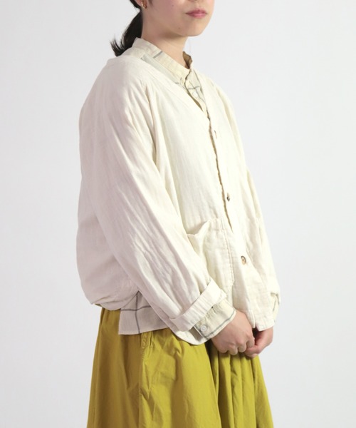 D.M.G.（ドミンゴ）の「[D.M.G. / ディーエムジー] ダブルガーゼ カーディガンシャツ（シャツ/ブラウス・レディース・マスタード/バーガンディー/ナチュラル・FREE）」の21枚目の写真