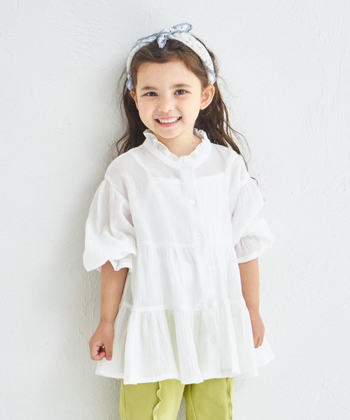 pairmanon（ペアマノン）の「【綿100%】【リンクコーデ】ティアードチュニックブラウス（チュニック・キッズ・ブルー/ホワイト/ブラック・90/100/110/120/130/140/150）」の17枚目の写真