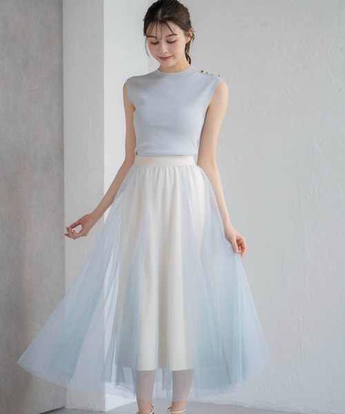 NOELA（ノエラ）の「【新色追加】グラデーションスタッズスカート（スカート・レディース・ブラウン/ブラック/チャコールグレー/ライトグリーン/ボルドー/グレー・フリー）」の5枚目の写真