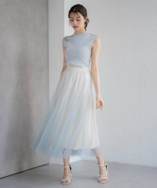 NOELA（ノエラ）の「【新色追加】グラデーションスタッズスカート（スカート・レディース・ブラウン/ブラック/チャコールグレー/ライトグリーン/ボルドー/グレー・フリー）」の15枚目の写真