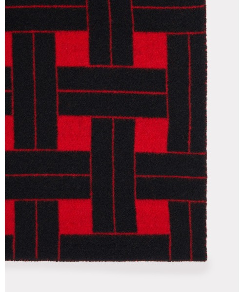 KENZO(ケンゾー)の「'KENZO Weave' オーバーサイズ エンブロイド スカーフ リバーシブル(ストール/ショール・メンズ・レッド系その他・ONE SIZE)」の1枚目の写真
