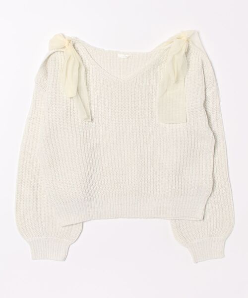 セール】肩開きリボンニット【ZOZOTOWN限定アイテム】（ニット