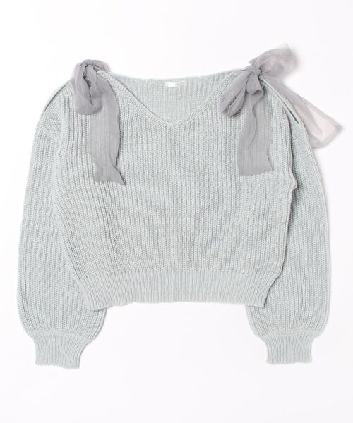 セール】肩開きリボンニット【ZOZOTOWN限定アイテム】（ニット