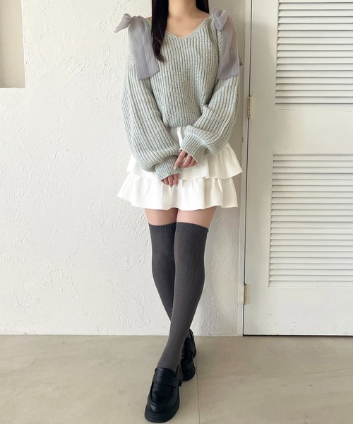 セール】肩開きリボンニット【ZOZOTOWN限定アイテム】（ニット