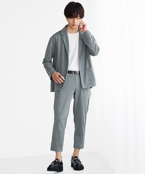 MinoriTY】T/PUテーラードジャケットセットアップ テーパードパンツ