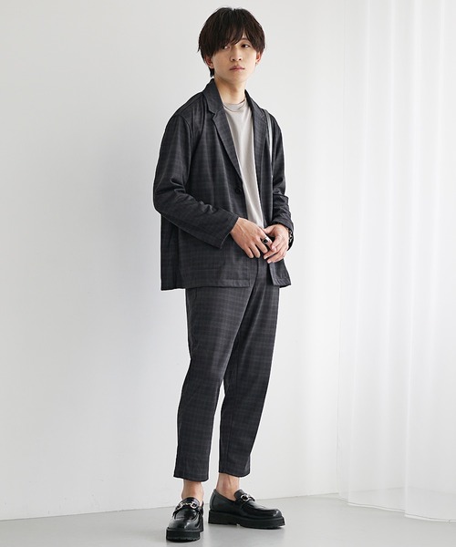 MinoriTY（マイノリティ）の「【MinoriTY】T/PUテーラードジャケットセットアップ テーパードパンツ アンクルパンツ メンズ（セットアップ・メンズ・ブラック/グレー/ラベンダー/ストライプ/チェック/その他1/グリーン系その他/その他2/ブラック系その他/パープル系その他・S/M/L）」の11枚目の写真