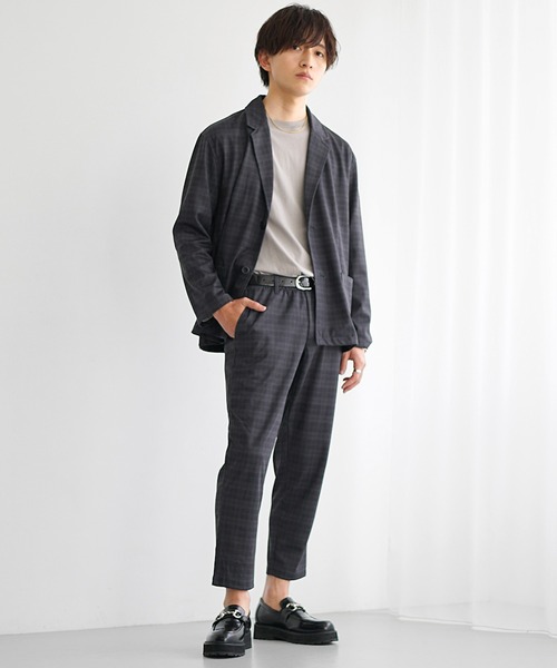 MinoriTY（マイノリティ）の「【MinoriTY】T/PUテーラードジャケットセットアップ テーパードパンツ アンクルパンツ メンズ（セットアップ・メンズ・ブラック/グレー/ラベンダー/ストライプ/チェック/その他1/グリーン系その他/その他2/ブラック系その他/パープル系その他・S/M/L）」の12枚目の写真