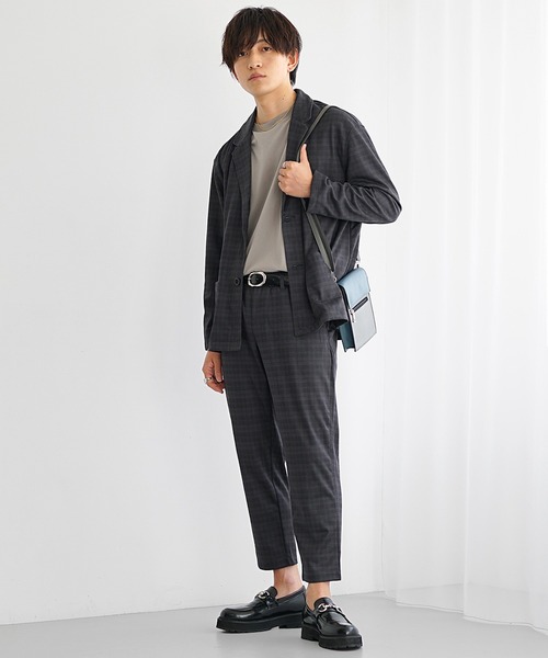 MinoriTY（マイノリティ）の「【MinoriTY】T/PUテーラードジャケットセットアップ テーパードパンツ アンクルパンツ メンズ（セットアップ・メンズ・ブラック/グレー/ラベンダー/ストライプ/チェック/その他1/グリーン系その他/その他2/ブラック系その他/パープル系その他・S/M/L）」の13枚目の写真