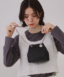 【6色展開】シャイニー素材巾着ミニショルダーバッグ