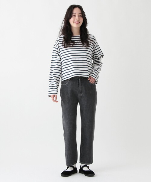 Afternoon Tea（アフタヌーンティー）の「MON JOURNALボーダークロップドプルオーバー（Tシャツ/カットソー・レディース・ネイビー/ピンク/ライトグリーン/ライトピンク/ライトブルー・MEDIUM）」の13枚目の写真