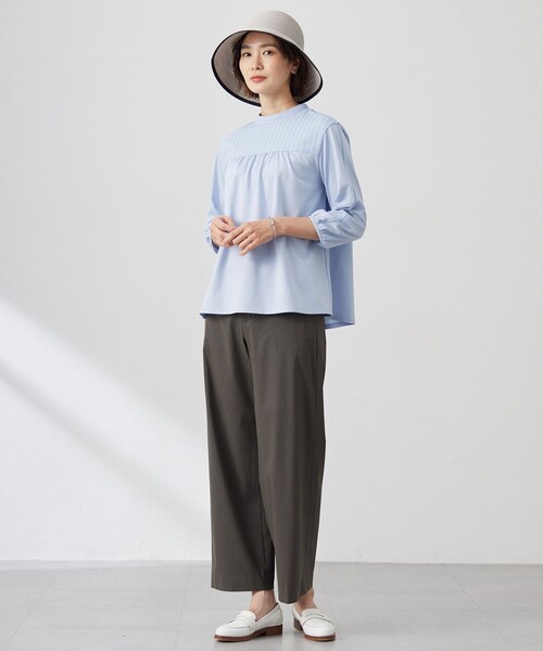 J.PRESS(ジェイプレス)の「【洗える】プレーティングジャージー モックネックカットソー(Tシャツ/カットソー・レディース・ホワイト系/ネイビー系/サックスブルー系・MEDIUM/LARGE)」の11枚目の写真