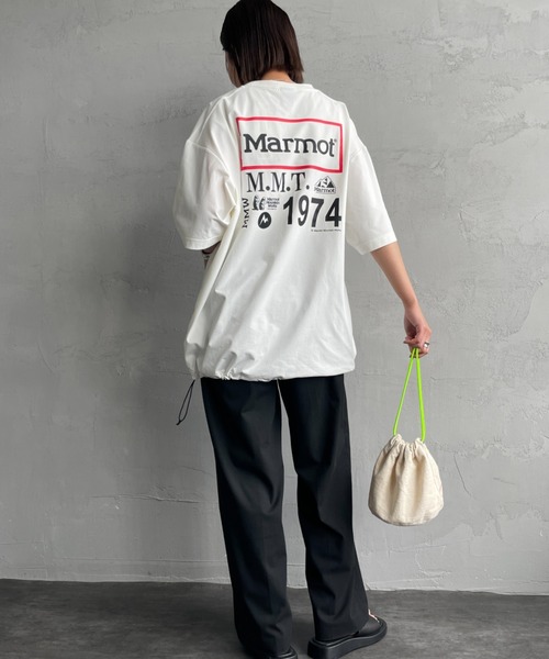 MARMOT（マーモット）の「[Marmot/マーモット] 別注 ドローコード付き ヒストリーバックプリントTシャツ（Tシャツ/カットソー・レディース・ブラック/ホワイト・XL/L/M/S）」の4枚目の写真