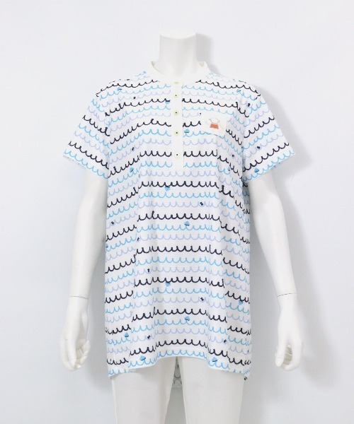 Picone CLUB(ピッコーネクラブ)の「メッシュ波柄UVプルオーバー(Tシャツ/カットソー・レディース・ネイビー/ホワイト×グリーン/ホワイト×レッド/ホワイト×ブルー・L/M/S)」の5枚目の写真