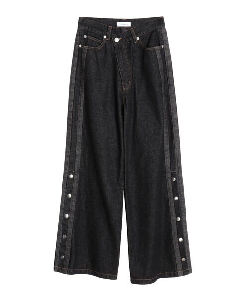 セール】DENIM LINE SLIT PANTS/デニムラインスリットデニム
