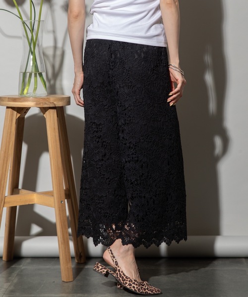 超ポイントアップ祭 スカラップレース クロップパンツ（その他パンツ）｜lodie パンツ