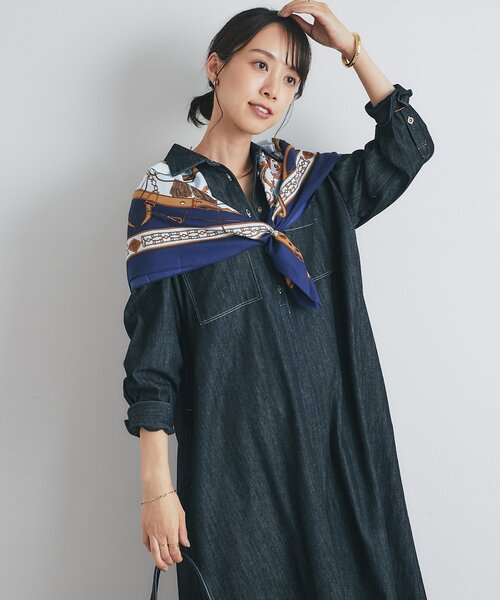 un dix cors（アンディコール）の「《着るだけで大人カジュアル》デニムシャツワンピース（シャツワンピース・レディース・ブラック/ブルー・FREE/S）」の4枚目の写真