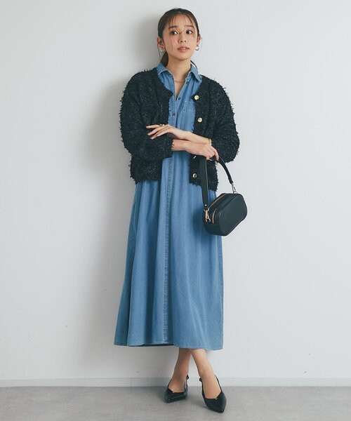 un dix cors（アンディコール）の「《着るだけで大人カジュアル》デニムシャツワンピース（シャツワンピース・レディース・ブラック/ブルー・FREE/S）」の6枚目の写真