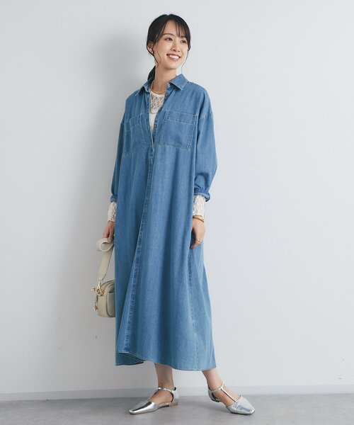 un dix cors（アンディコール）の「《着るだけで大人カジュアル》デニムシャツワンピース（シャツワンピース・レディース・ブラック/ブルー・FREE/S）」の14枚目の写真