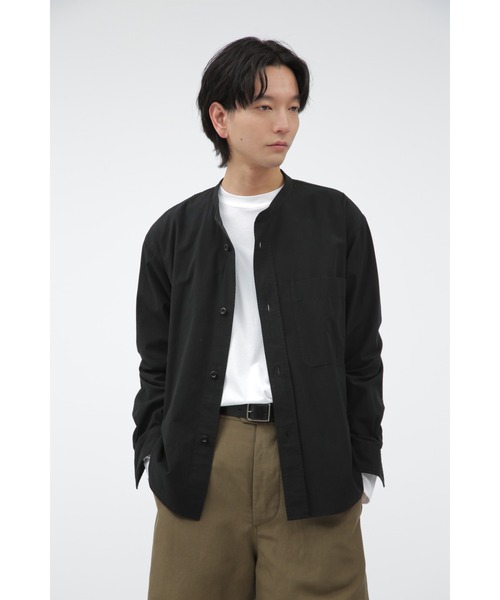 MHL.（エムエイチエル）の「WASHED DRY COTTON LINEN（シャツ/ブラウス・メンズ・ブラック/ブルー系その他7・MEDIUM/LARGE/SMALL）」の2枚目の写真